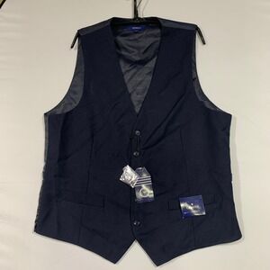 Gioberti Mens‎ Navy Blue Dress Vest Size L Formal Business Wedding Party